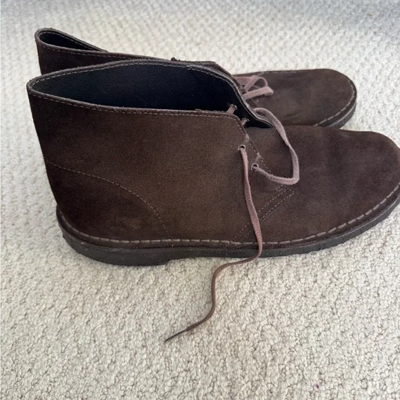 Clarks Dark Brown Suede Chukka Boots - Picture 2 of 5